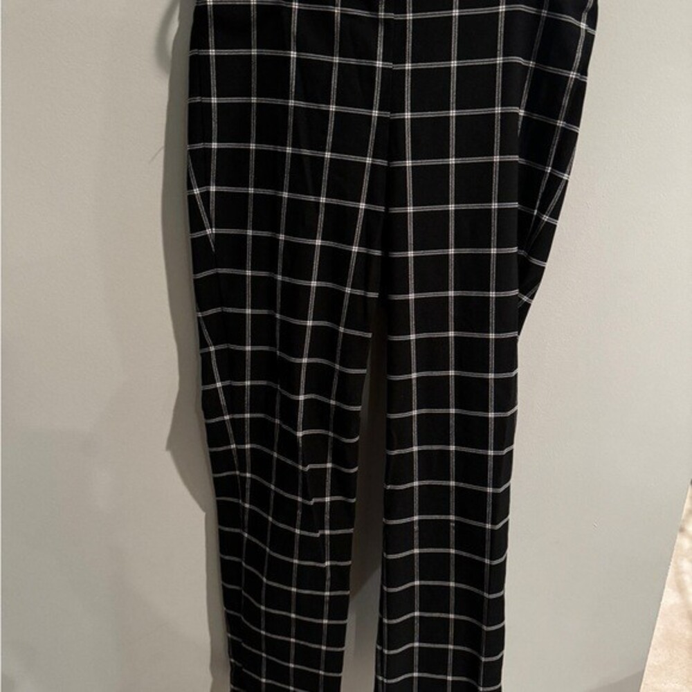 Elle Black and White Checkered Leggings Skinny Ankle Soft & Stretchy Small